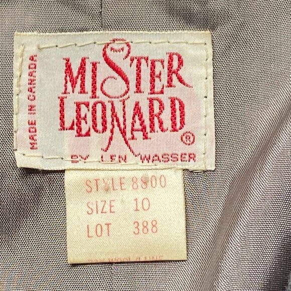 Vintage Mister Leonard Wool Blazer Notched Lapels Button Front Closure Gray W 10 - Picture 10 of 12